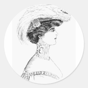 Sticker Rond Casquette féminin
