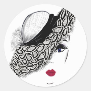 Sticker Rond casquette motif noire