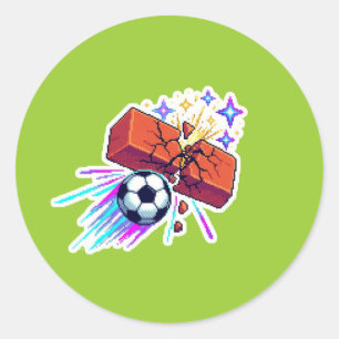Sticker Rond Casquette Rétro Football Brick Smash Sparkle - 202