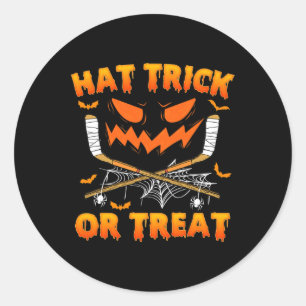 Sticker Rond Casquette Trick Ou Traiter Amusant Hockey Sur Glac