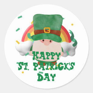 Sticker Rond Casquette vert chanceux Shamrock St. Patrick's Day