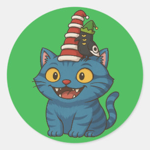 Sticker Rond Casquettes minuscules, grande fête