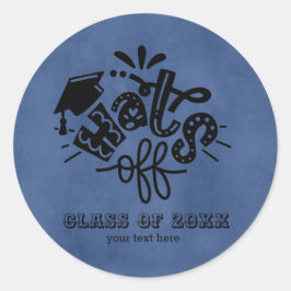 Sticker Rond Casquettes off - Bleu