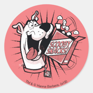 Sticker Rond Casse-croûte tramés de Scooby-Doo Scooby