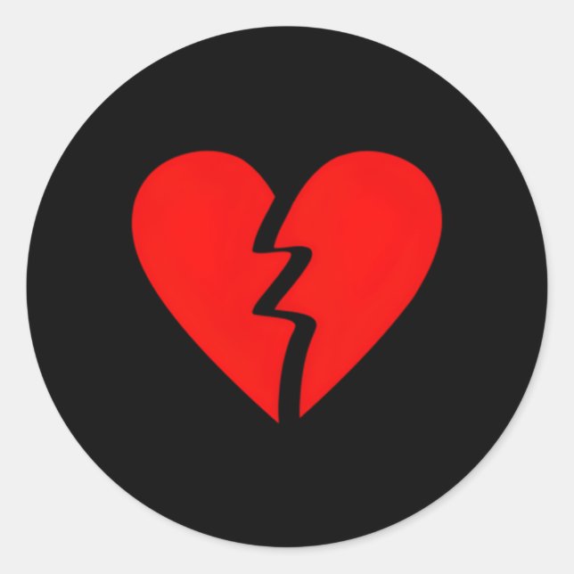 Sticker Rond Cassé Il Anti Triste Divorce En Perte (Devant)
