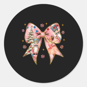 Sticker Rond Casse-noisette à noeud coquet Noël Xmas Famille Py