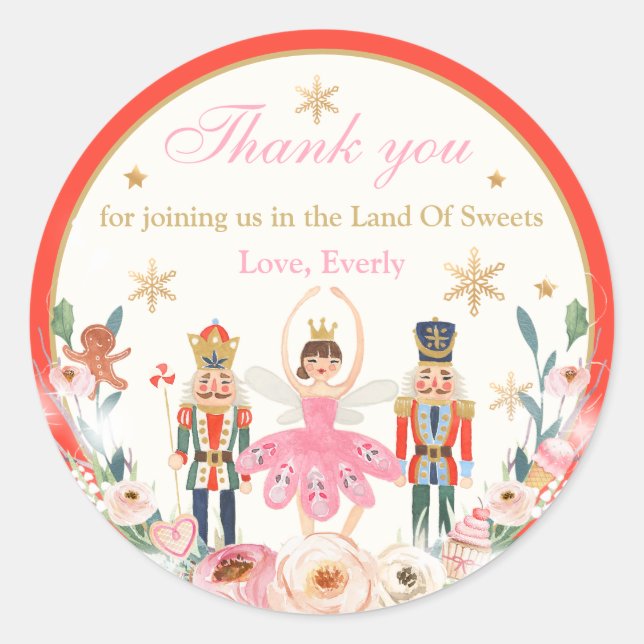 Sticker Rond Casse-Noisette Anniversaire Pays De Sweet Party Fa (Devant)