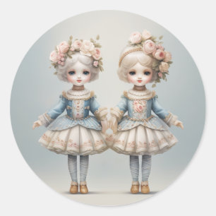 Sticker Rond Casse-Noisette Mode-Rosebuds Ballet