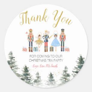 Sticker Rond Casse-Noisette Noël Remerciement Mariage