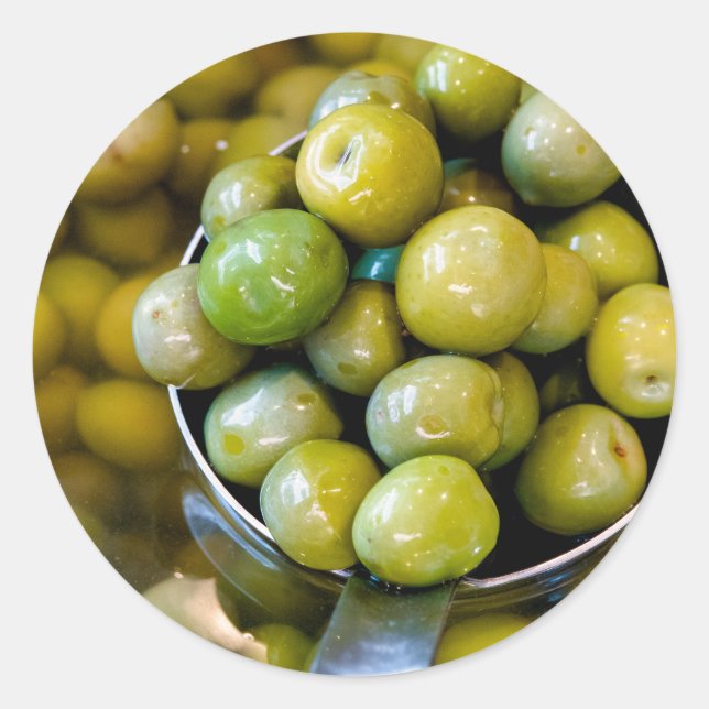 Sticker Rond Castelvetrano Olives vertes douces (Devant)
