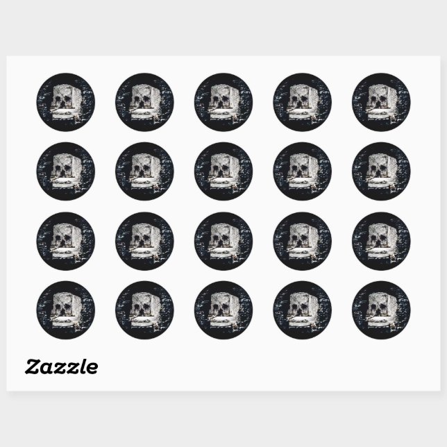 Sticker Rond Castle Skull (Feuille)