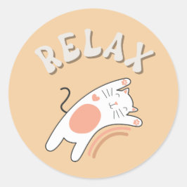 Sticker rond CAT classique RELAX FUNNY