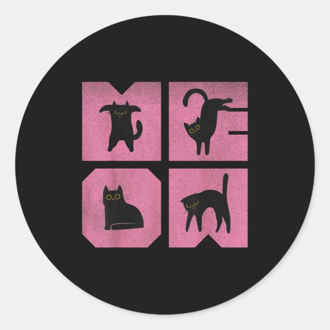 Sticker Rond Cat - Meow Art  (Devant)