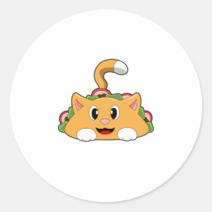 Sticker Rond Cat Taco