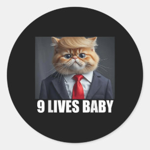 Sticker Rond Cat Trump 9 Vit Bébé _2