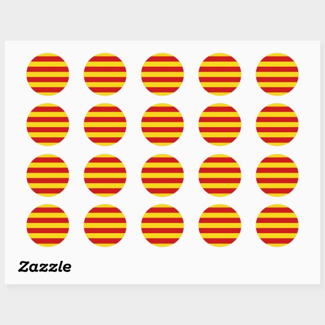 Sticker Rond Catalogne Drapeau & Catalan - La Senyera mode (Feuille)