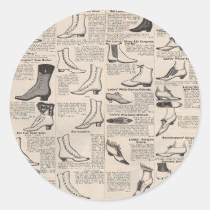Sticker Rond Catalogue de chaussures pour dames vintage - 1900s