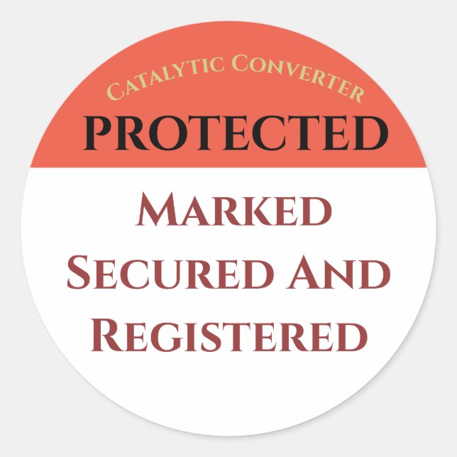 Sticker Rond Catalytic Converter Protégé, modifier le texte Sti (Devant)