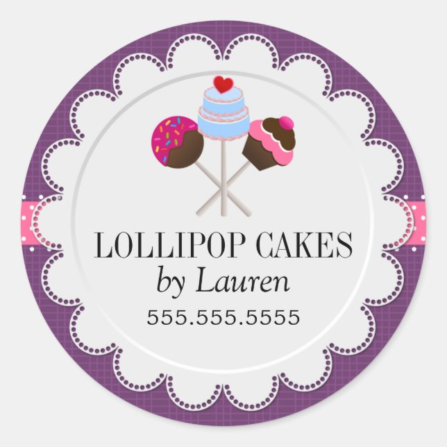 Sticker Rond Câteaux Pops Boulangerie Cachets (Devant)