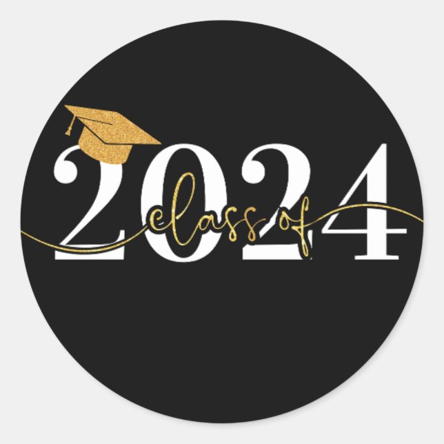 Sticker Rond Catégorie 2024 Noir et Or (Devant)
