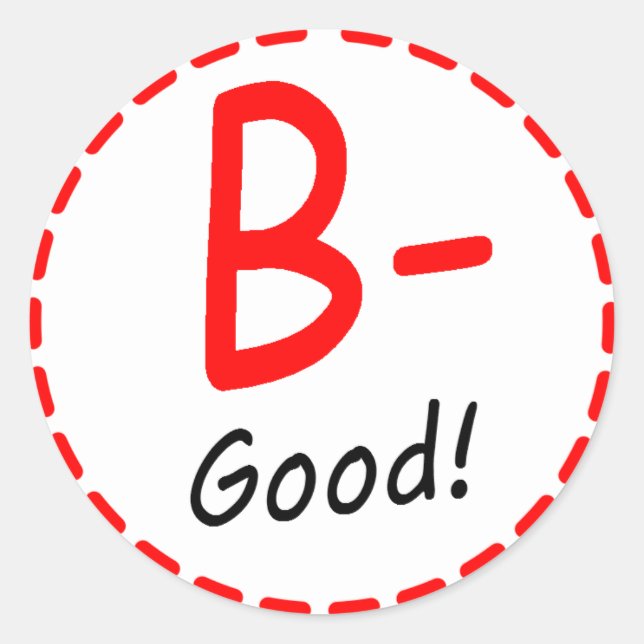 Sticker Rond Catégorie B moins...bon ! (Devant)