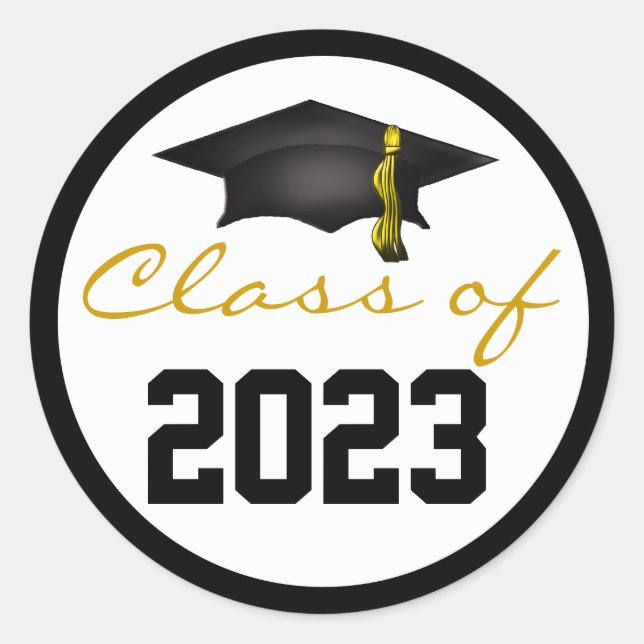 Sticker Rond Catégorie de 2023 Plafond de graduation (Devant)