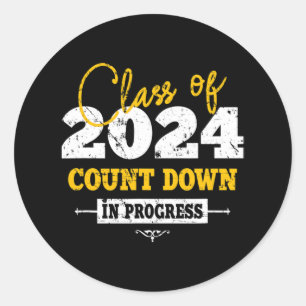 Sticker Rond Catégorie De 2024 Compter En Bas Amusants Grad 202