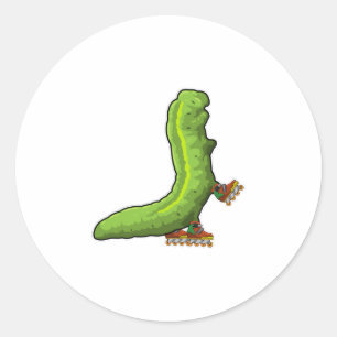 Sticker Rond Caterpillar en Patinage en ligne avec Patins en li
