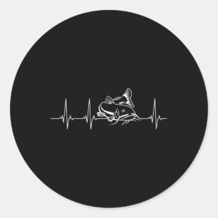 Sticker Rond Catfish Fishing Hearbeat