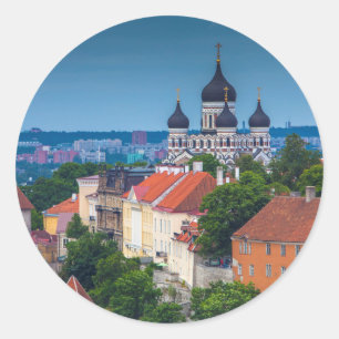 Sticker Rond Cathédrale et cityscape   Estonia