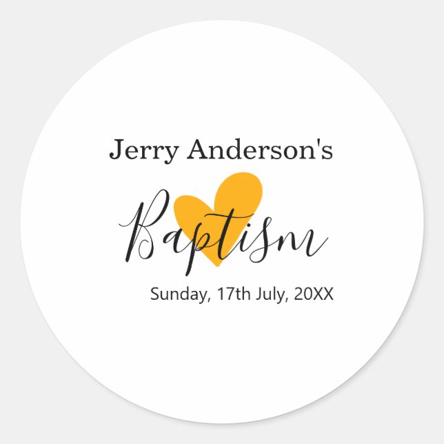 Sticker Rond Catholic baptism kids modern simple QR minimal (Devant)