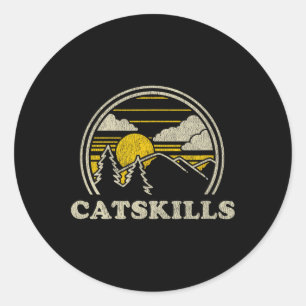 Sticker Rond Catskills New York Ny T Shirt Vintage Randonnée Mo