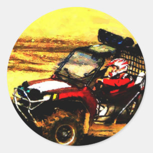 Sticker Rond Cavalier d'ATV - tous les sports mécaniques