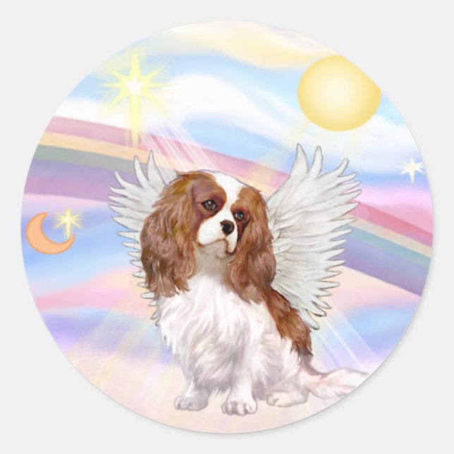 Sticker Rond Cavalier King Charles Spaniel (Devant)