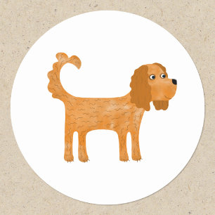 Sticker Rond Cavalier King Charles Spaniel Chien