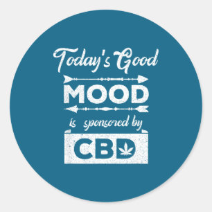 Sticker Rond Cbd parrainé par la bonne humeur d'aujourd'hui