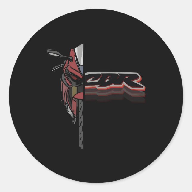 Sticker Rond Cbr Fireblade Sportbike Moto (Devant)