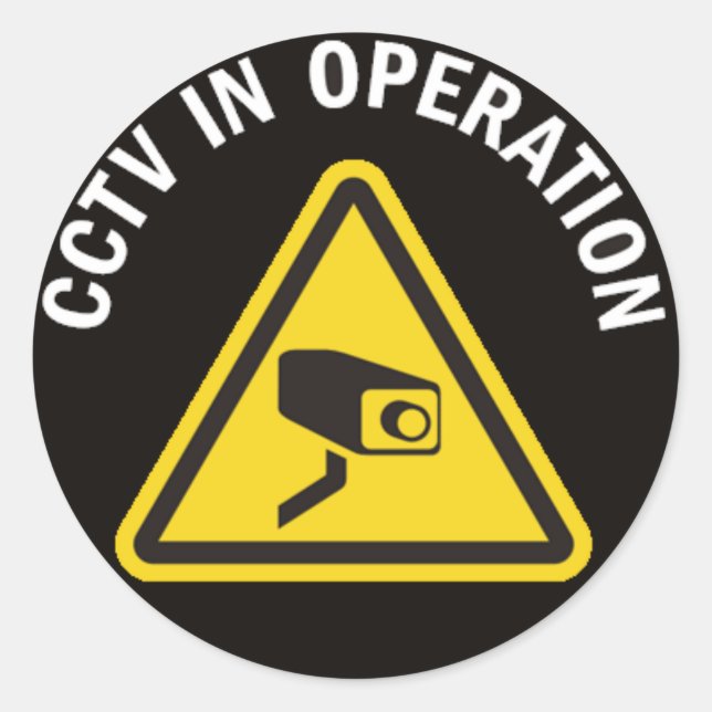 STICKER ROND CCTV EN FONCTIONNEMENT (Devant)