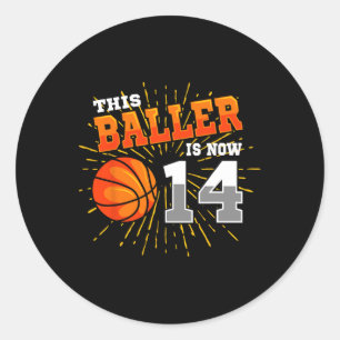 Sticker Rond Ce Baller Est Maintenant 14 Basketball 14e Anniver
