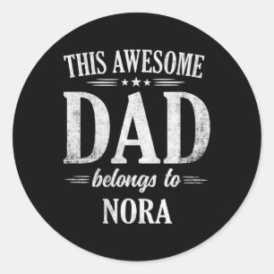 Sticker Rond Ce Fantastique Père Appartient À La Naissance De N