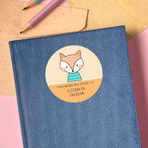 Sticker Rond Ce livre appartient à Cute fox kids