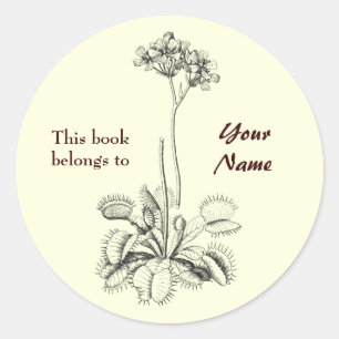 Sticker Rond Ce Livre Appartient À Floral
