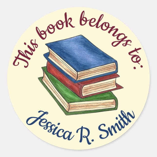 Sticker Rond Ce Livre Appartient À L'École De Bibliothèque Pers (Devant)