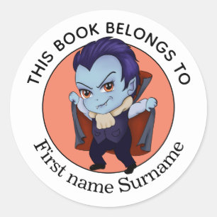 Sticker Rond Ce livre appartient à personnalisé Vampire