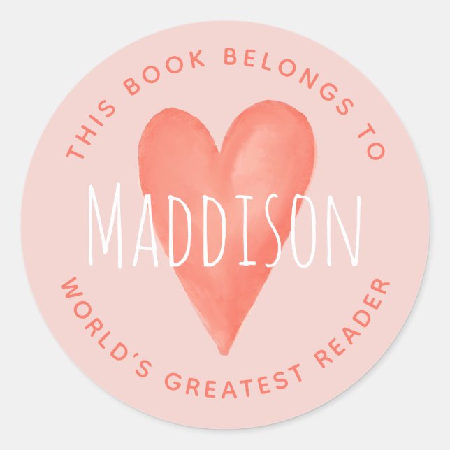 Sticker Rond 'Ce Livre Appartient' Plaque de livres pour enfant (Devant)