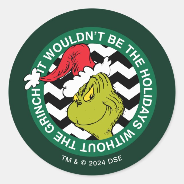 Sticker Rond Ce ne serait pas les vacances sans Grinch (Devant)