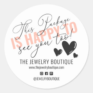 Sticker Rond Ce paquet est heureux de vous voir Too Hearts Etsy