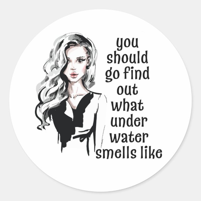 Sticker Rond Ce que l'eau sent comme (Devant)