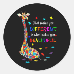 Sticker Rond Ce qui vous rend différents Giraffe Maman Autisme