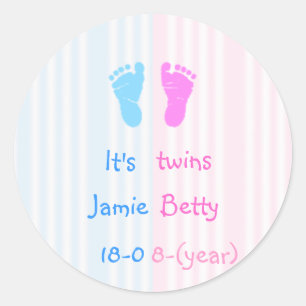 Sticker Rond Ce sont des jumeaux - empreintes